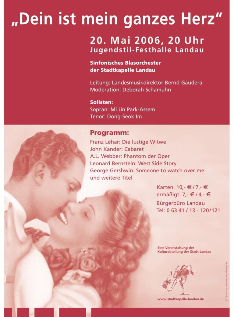 Konzertplakat: Dein ist mein ganzes Herz, 20.05.2006