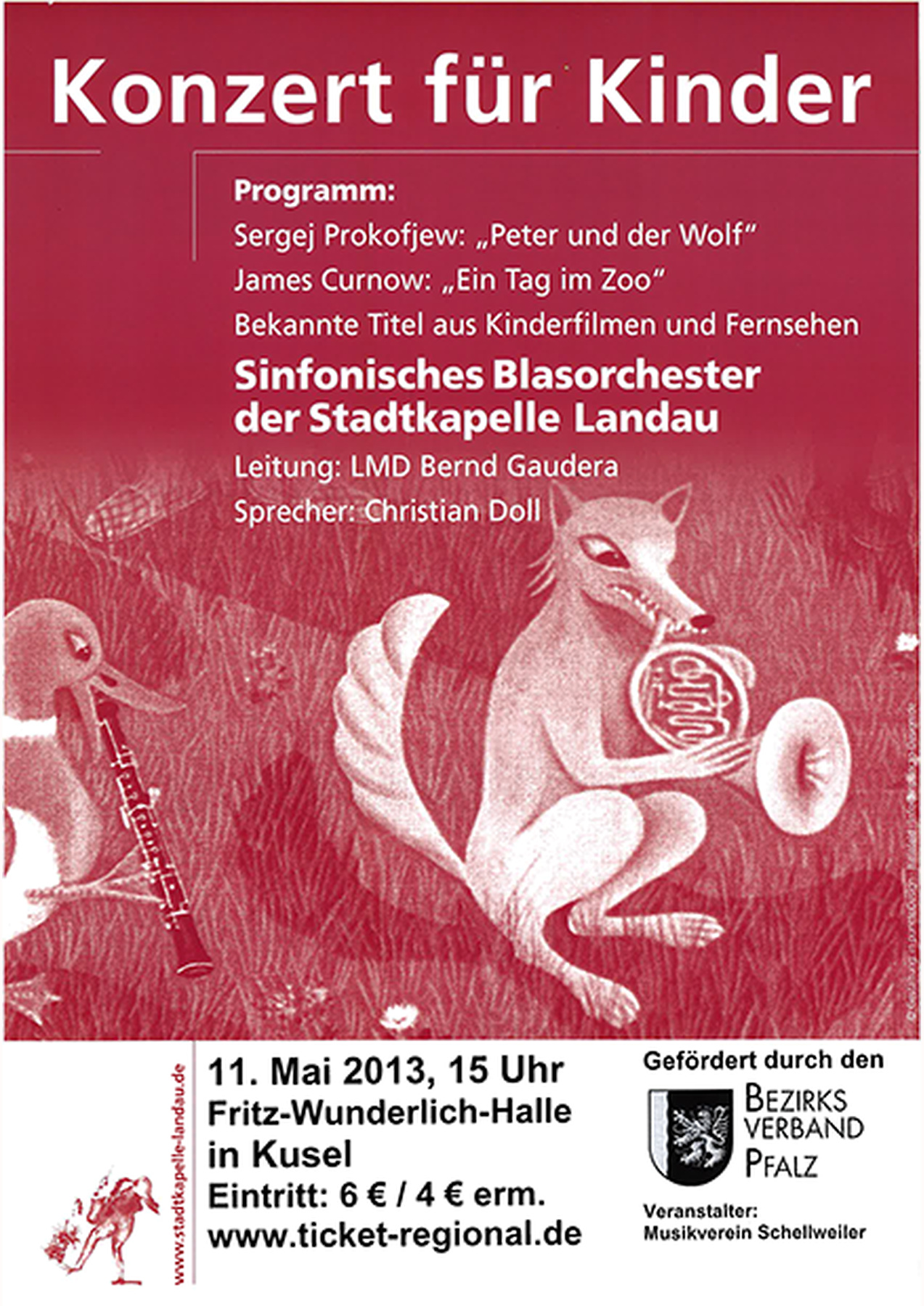 Konzertplakat: Konzert für Kinder in Kusel, 11.05.2013