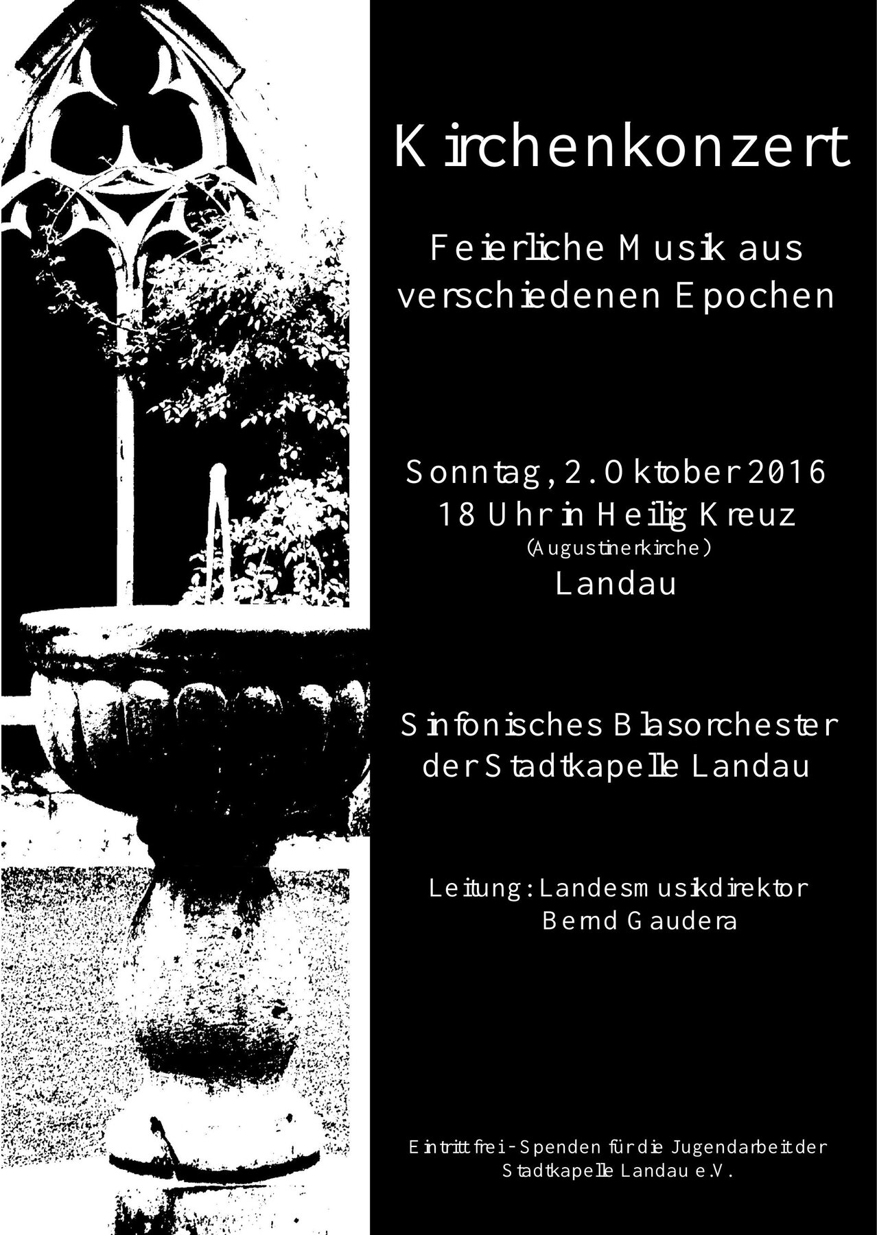 Konzertplakat: Kirchenkonzert, 02.10.2016