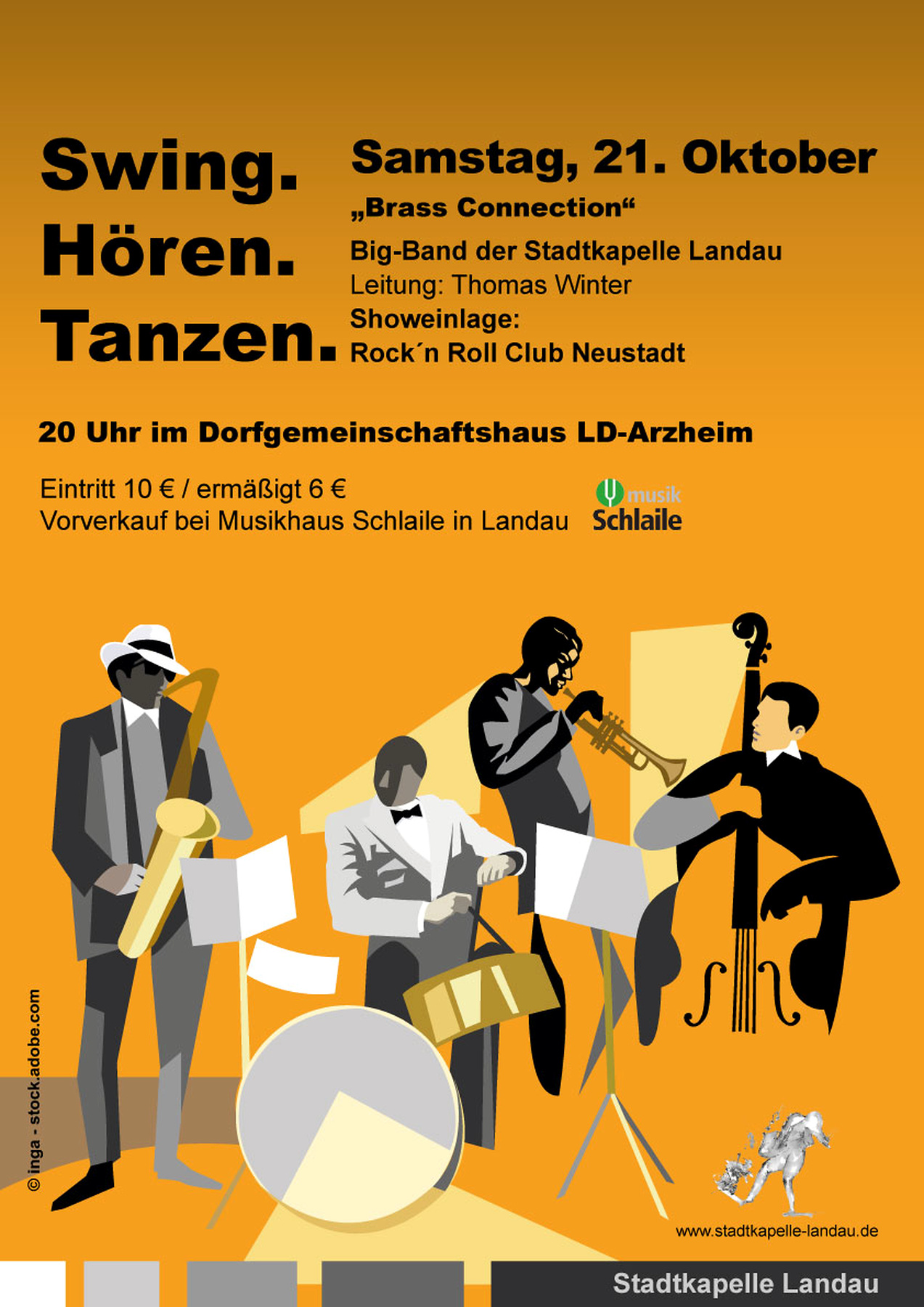 Konzertplakat: Swing hören, Swing tanzen, 21.10.2017