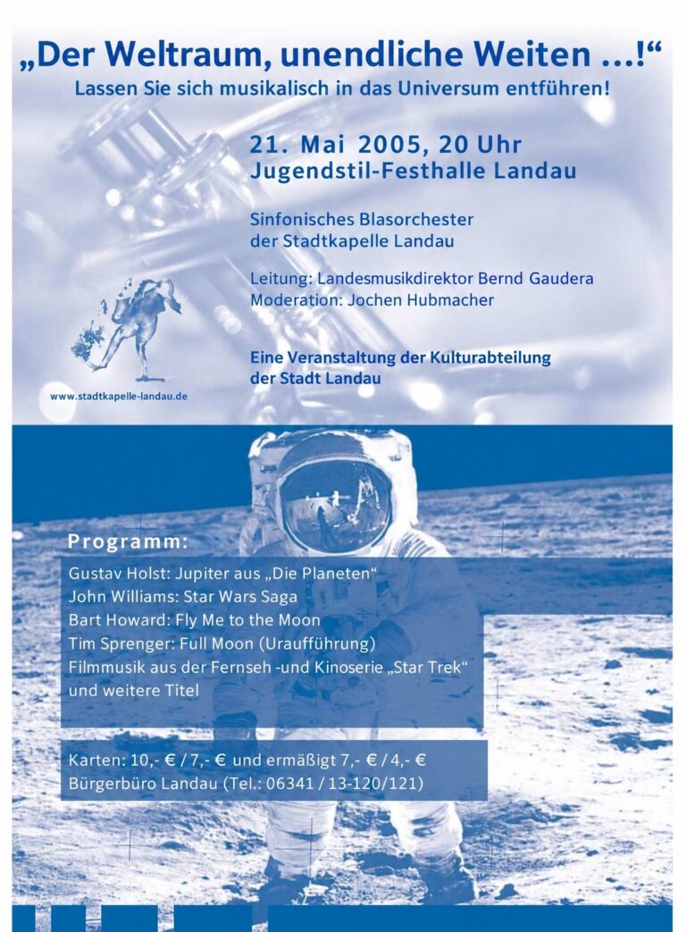 Konzertplakat: Der Weltraum, unendliche Weiten …!, 21.05.2005