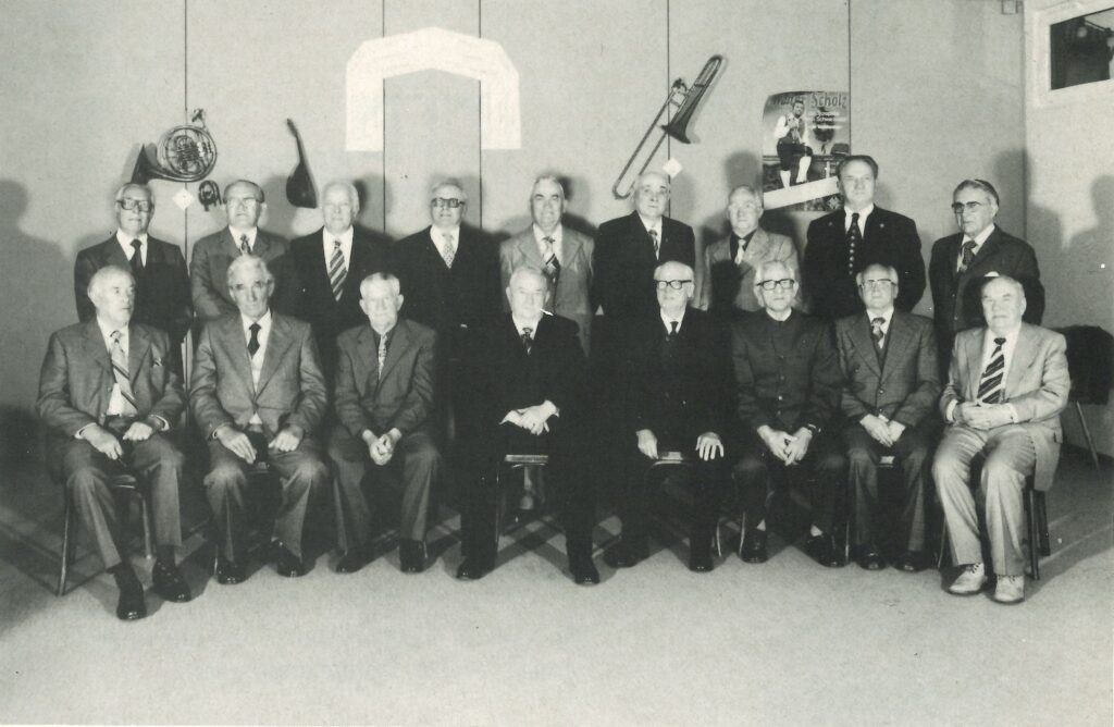 Die Gründungsmitglieder der Stadtkapelle im Jubiläumsjahr 1978