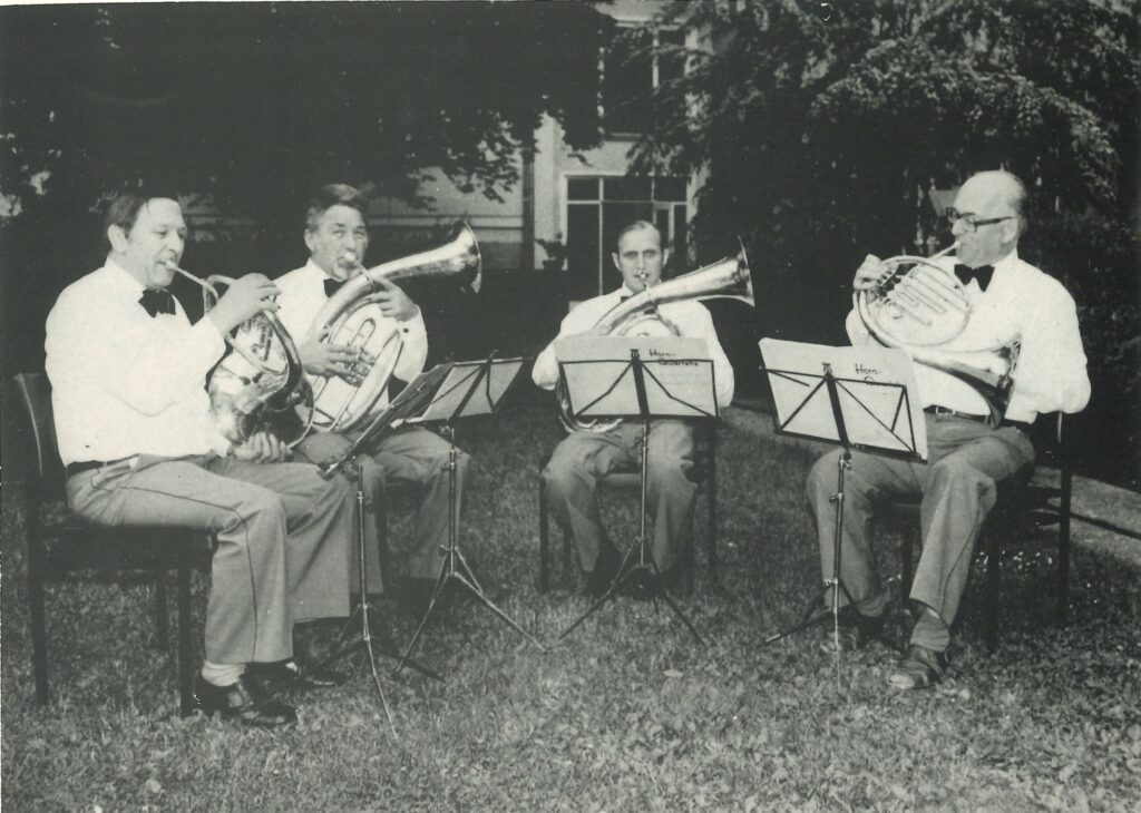 Bläserquartett mit Werner Klein, Walter Straßel, Otto Karl und Karl Gries